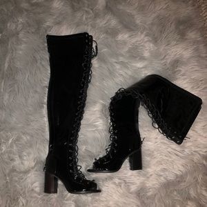 Lace up Knee high boots